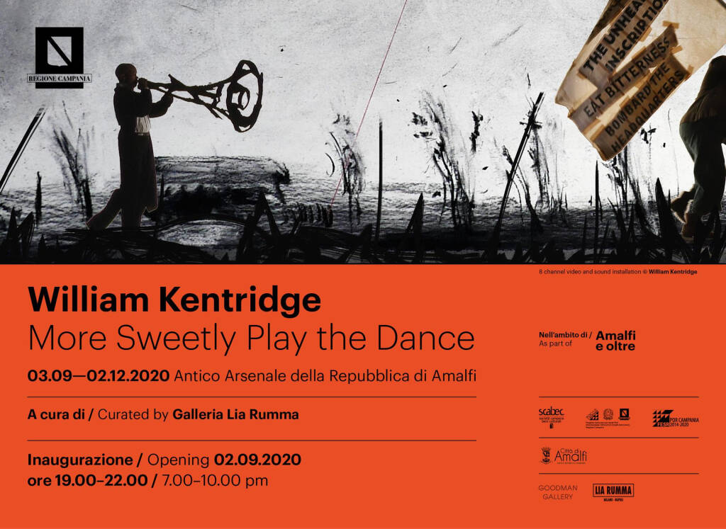 Amalfi. William Kentridge – More Sweetly Play the Dance: conferenza del 2 settembre anticipata alle ore 15