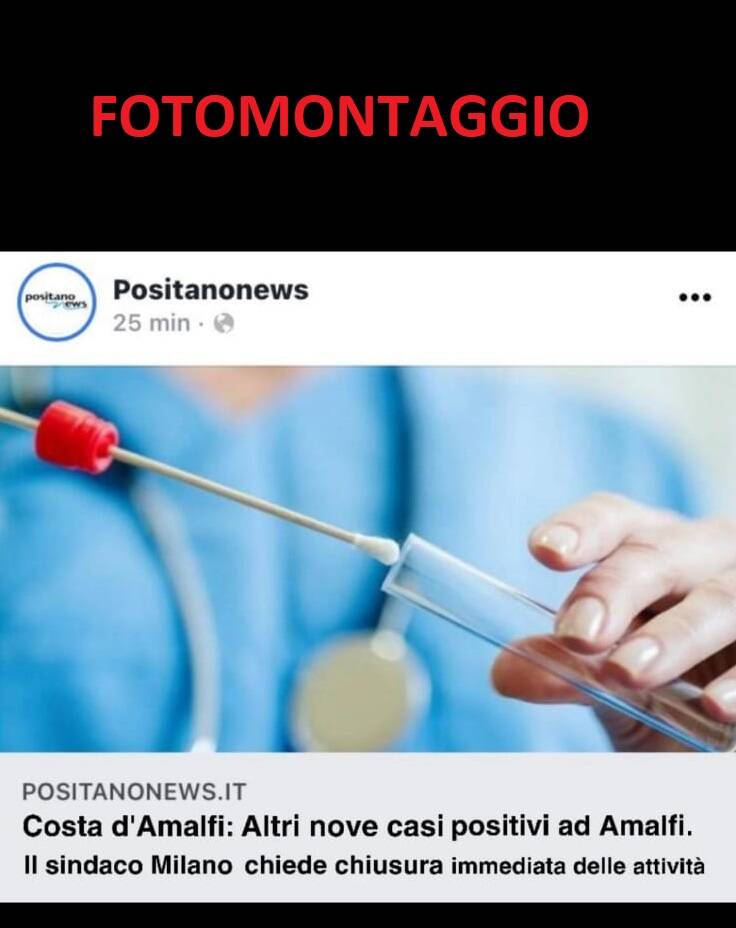 post fake fotomontaggio contagi amalfi