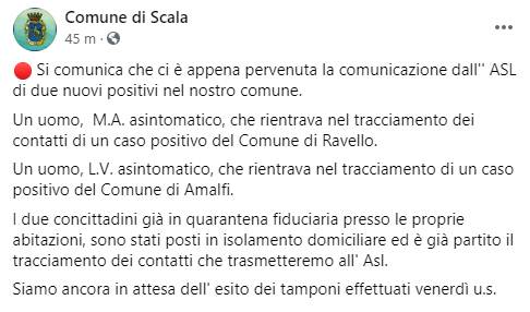 due nuovi positivi scala