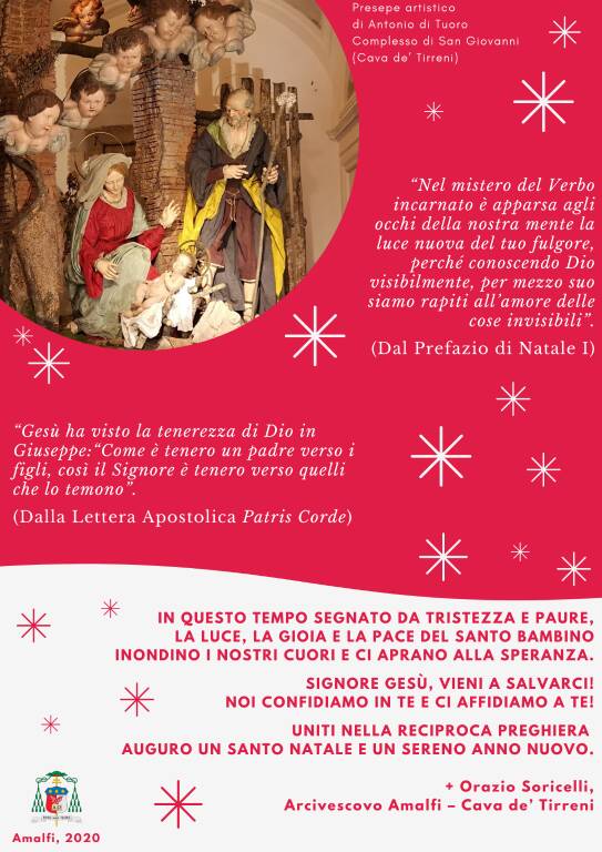 Diocesi Amalfi-Cava de’ Tirreni: gli auguri dell'Arcivescovo Mons. Orazio Soricelli