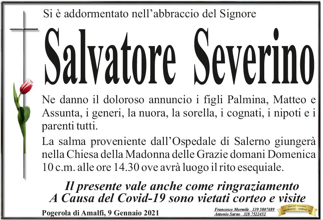 Pogerola di Amalfi: Salvatore Severino si è addormentato nelle braccia del Signore 