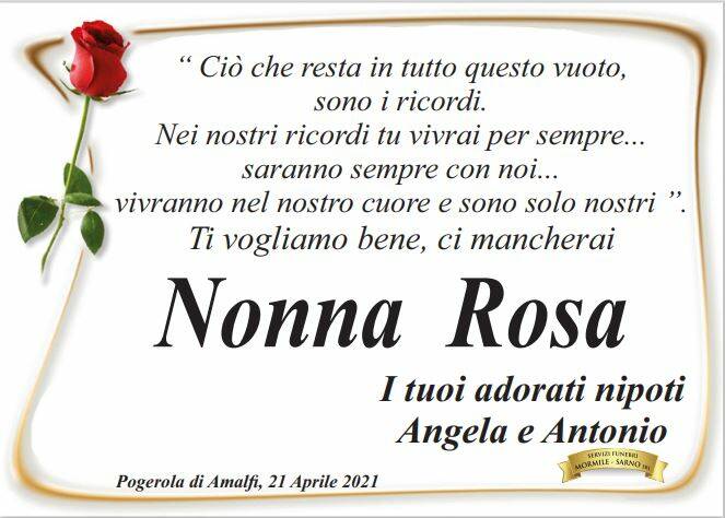 Il ricordo dei nipoti di Nonna Rosa