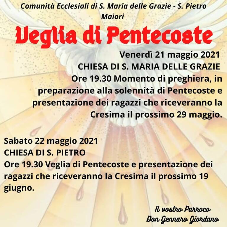 Messa Cresimale e Veglia di Pentecoste